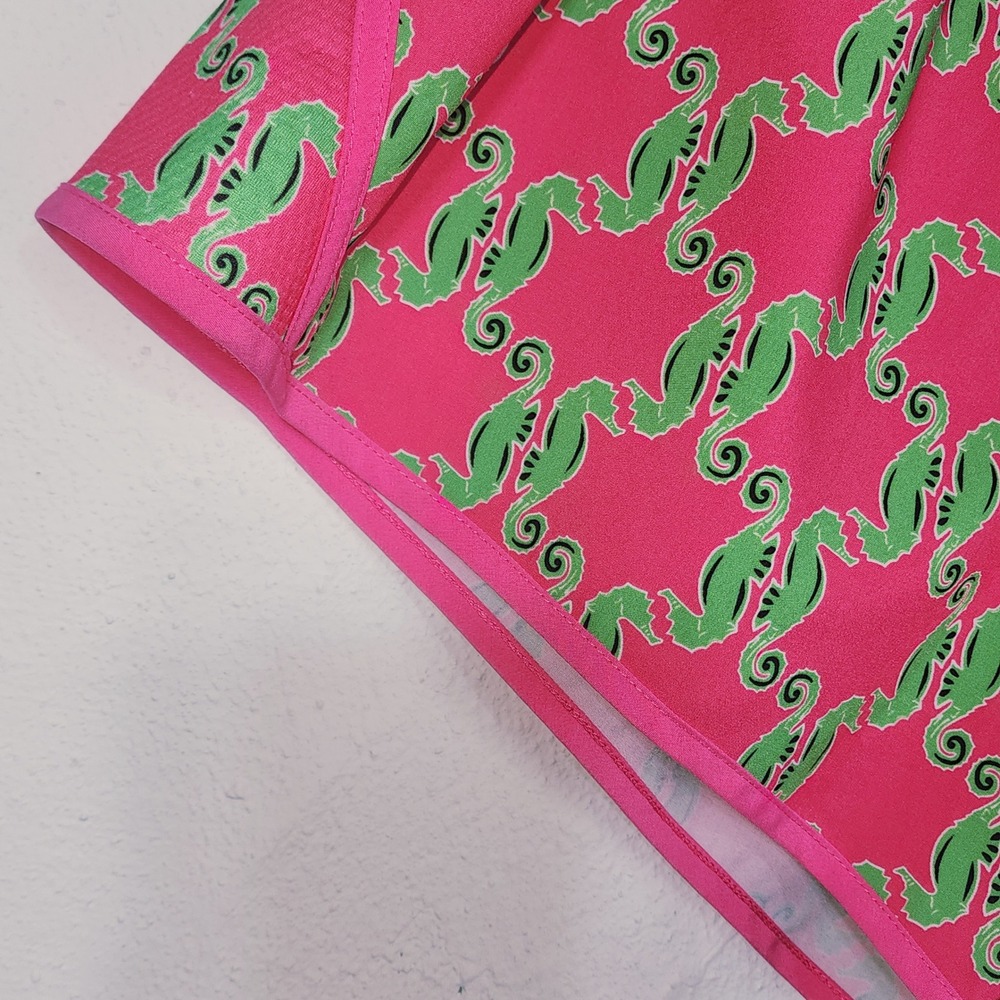 Zelos Seahorse‎ Print Running Shorts Womens Large Pink Green Athletic Gym Lined - Picture 4 of 7